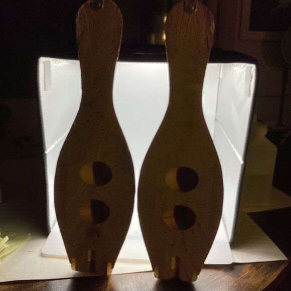 Vintage Bowling Pin Halves (set) Personalized w/ High Score Man Cave Decor - Picture 3 of 5